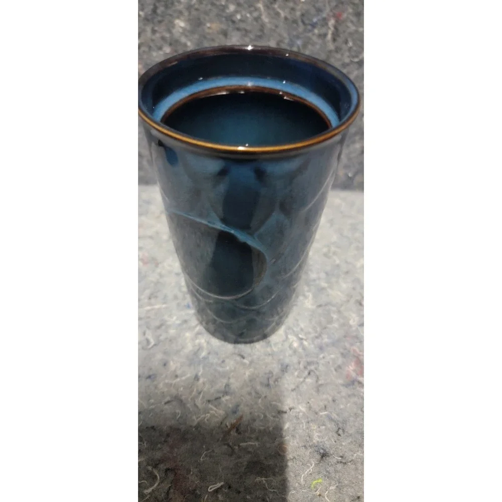 Starbucks 2017 Anniv. Blue Scales Siren Relief Ceramic Tumbler Traveler Mug 10oz